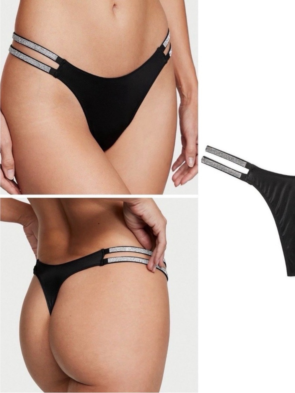 Victoria’s Secret Very Sexy Double Shine Thong in Black